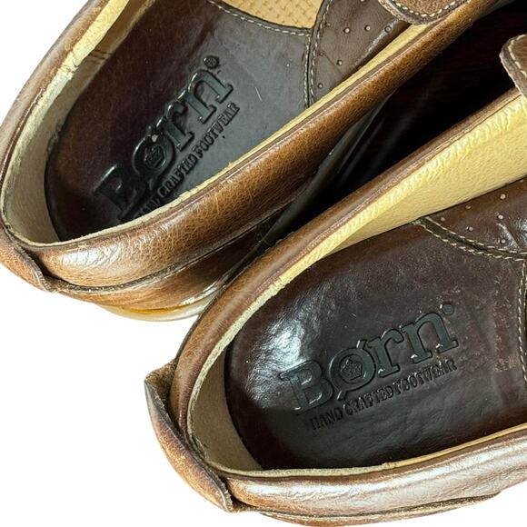Men’s Brown Born Leather Horse Bit Slip-On Loafers -Size 8.5 - Picture 4 of 8